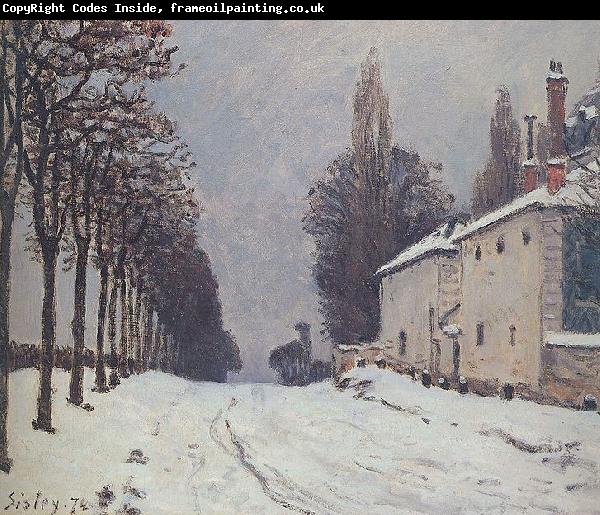 Alfred Sisley Snow on the Road Louveciennes,